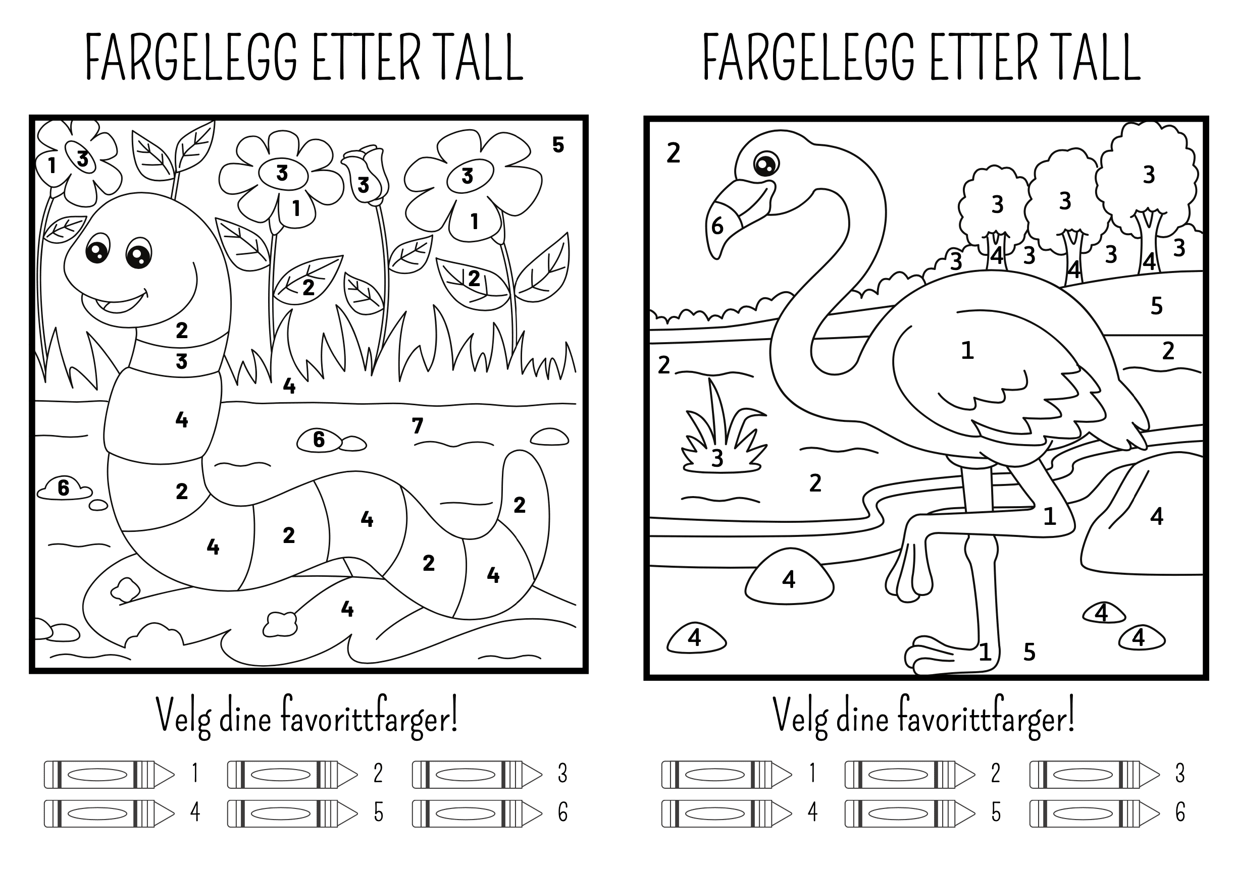 Fargelegg Etter Tall 6 Oppgaver Undervisningsbyen No