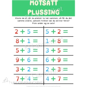 Pluss Og Minus Hefte | Undervisningsbyen.no