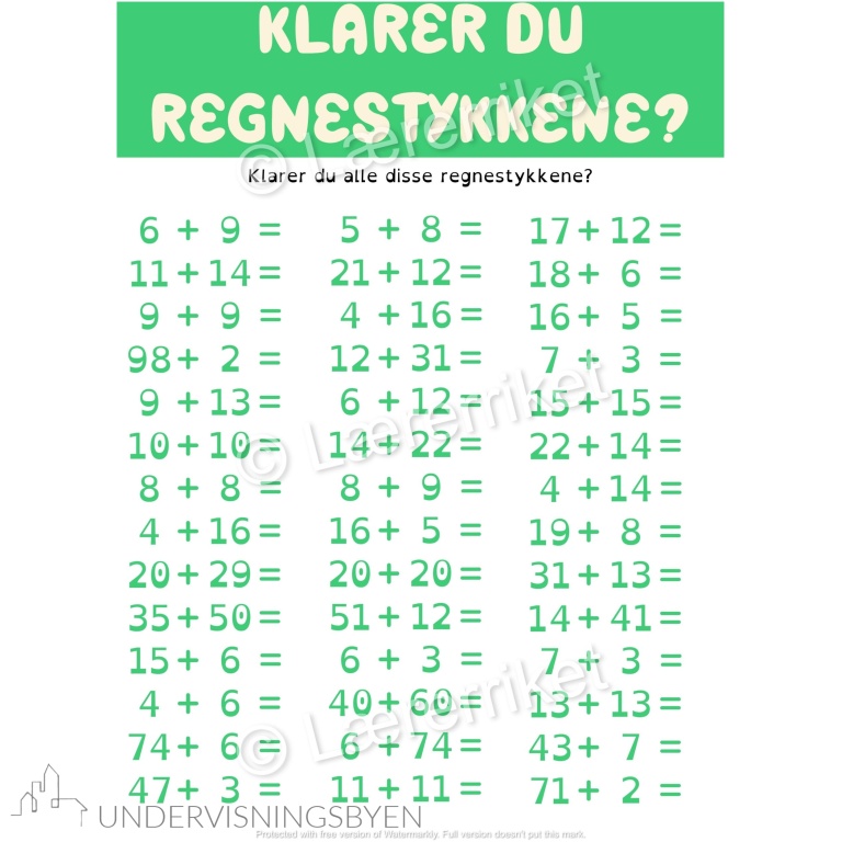 Pluss Og Minus Hefte | Undervisningsbyen.no