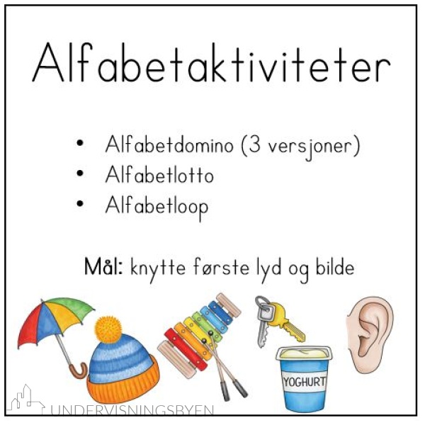 Alfabetaktiviteter - første lyd og bilde