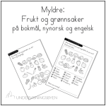 Myldre: frukt og grønnsaker – Enkle myldrebilder for skriving og lesing på barnetrinnet