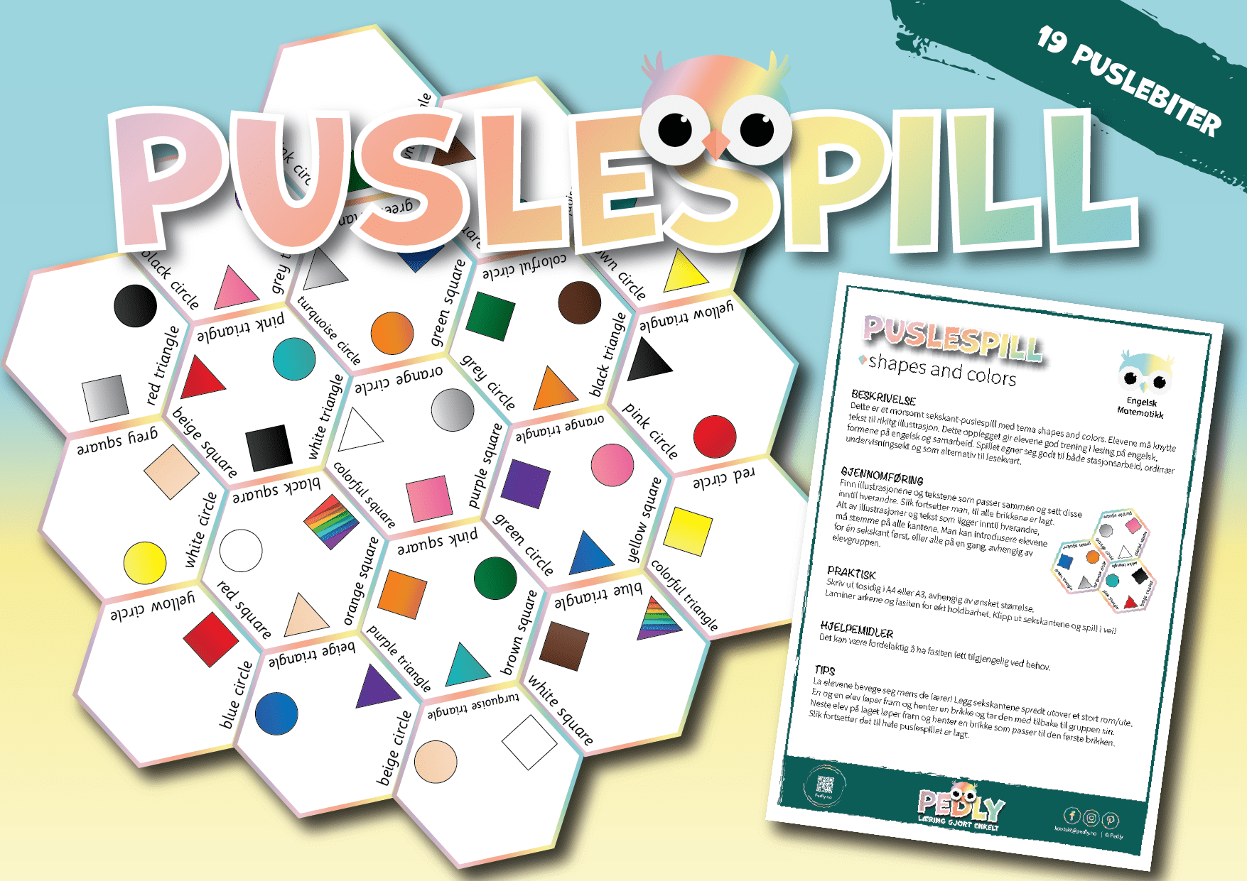 Puslespill: shapes and colors