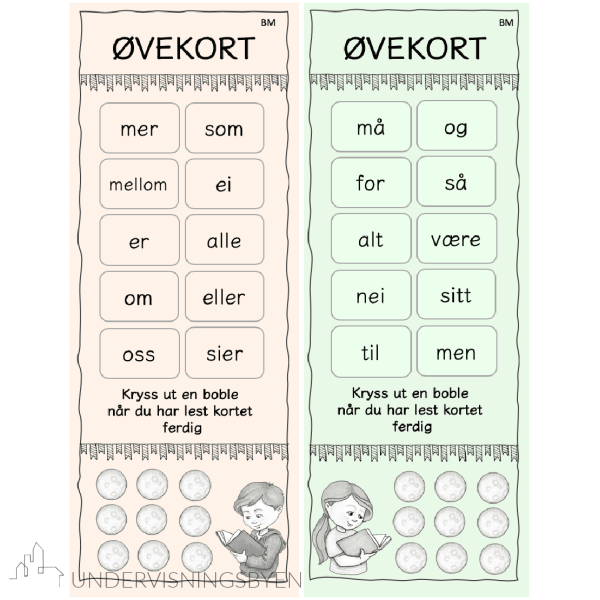 Øvekort- høyfrekventeord NN/BM