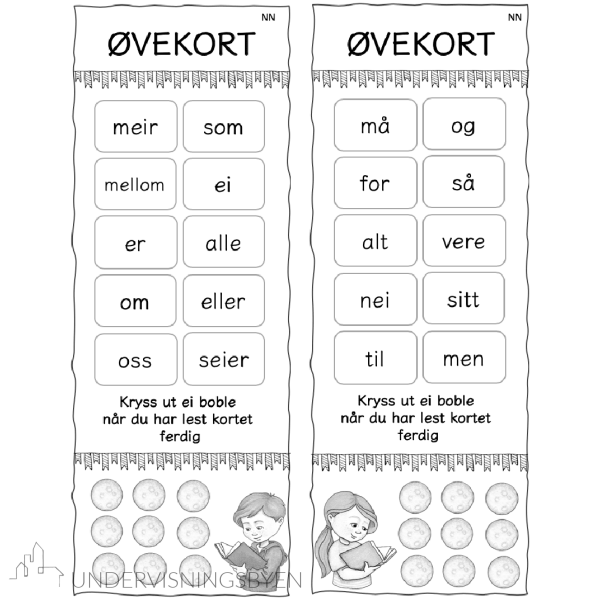 Øvekort- høyfrekventeord NN/BM - Bilde 2