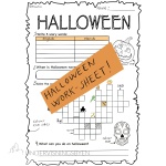 Halloween work sheet
