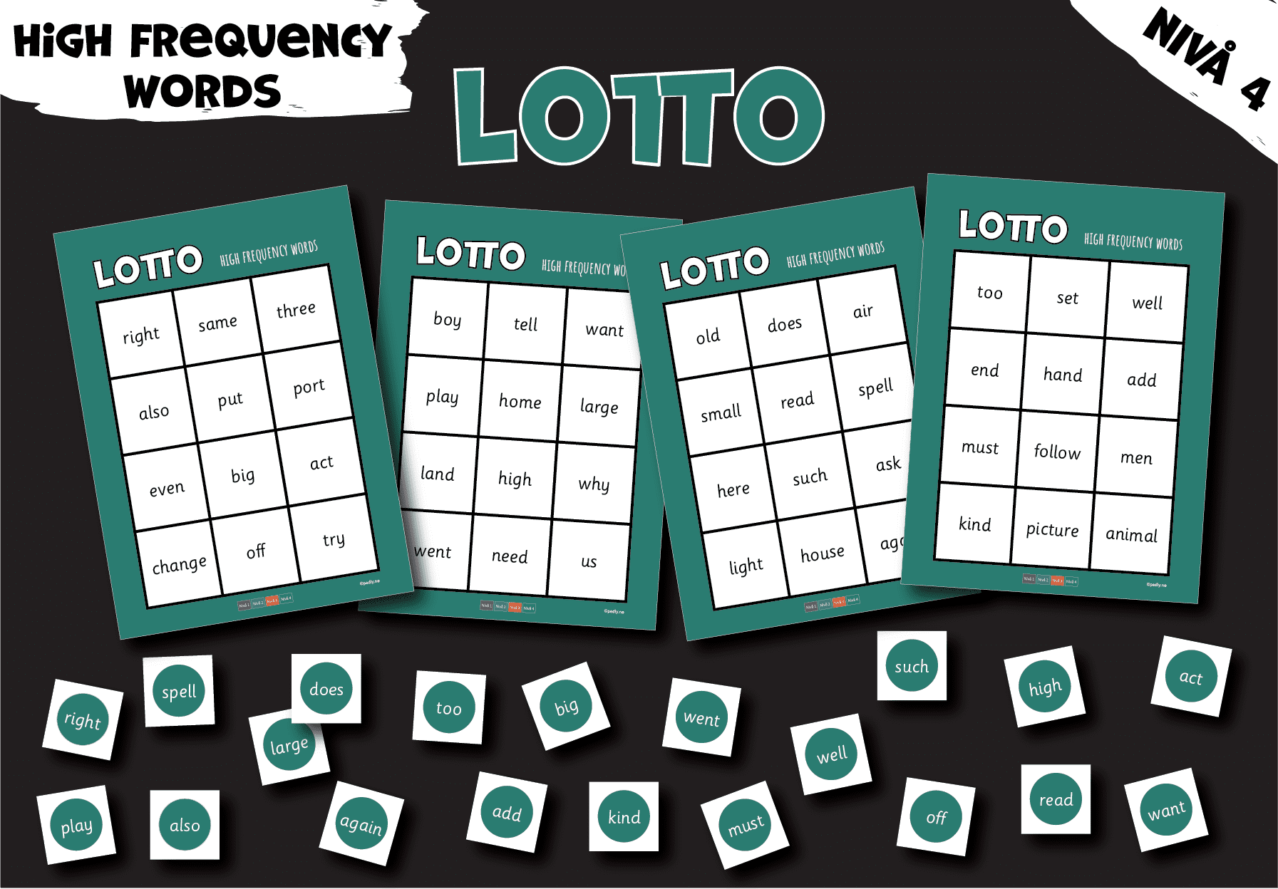 Lotto: High frequency words (nivå 4)
