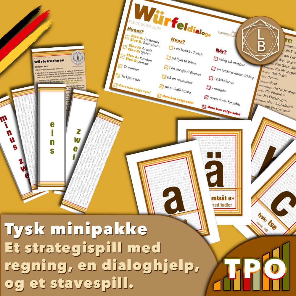 Tysk minipakke med 3 spill (bokmål)