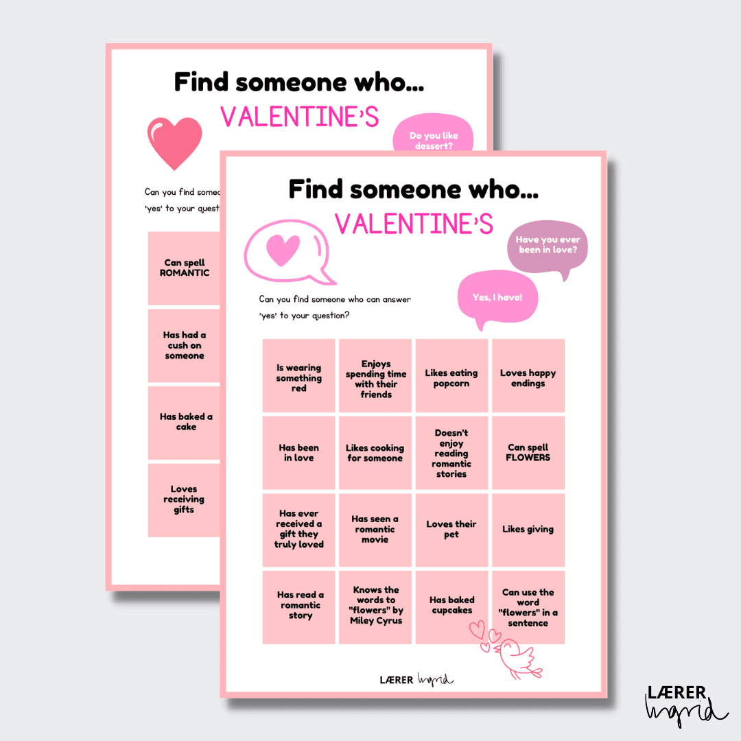 Find someone who Valentine’s day