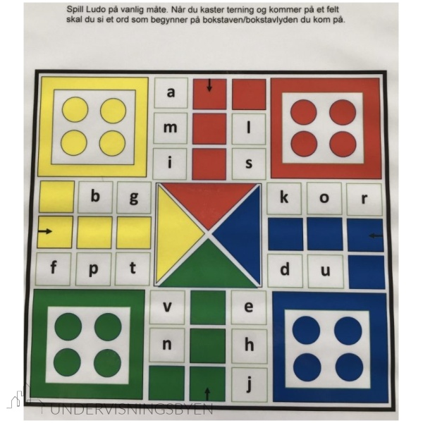 LUDO-spill med små bokstaver