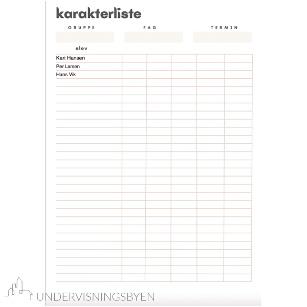 Ulike lister med autofyll av navn og klasse - Bilde 10