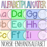 Alfabetstriper norsk enhåndsalfabet
