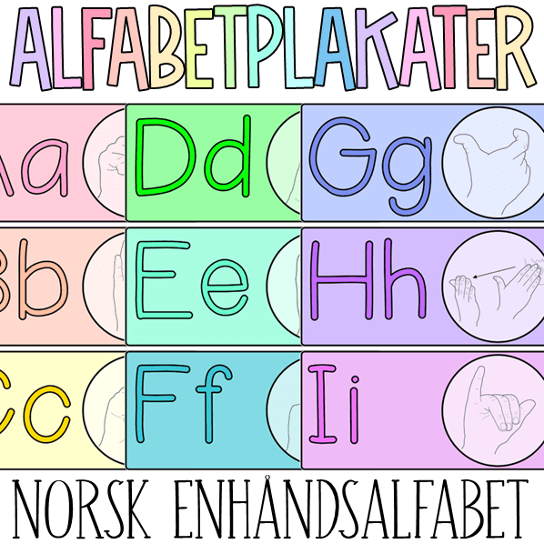 Alfabetstriper norsk enhåndsalfabet