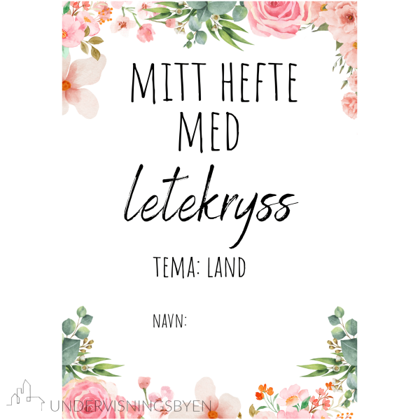 Hefte med letekryss / land i 6 verdensdeler / 6 oppgaver / ordsøk