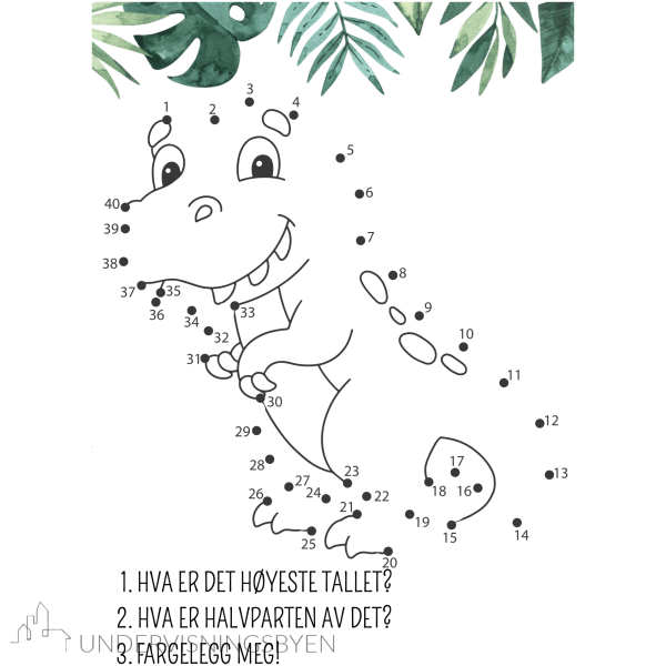 Prikk til Prikk hefte med dinosaurer / tall 0 - 55 / 12 oppgaver - Bilde 3