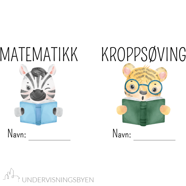 Forsider til kladdebøker / barneskolen / dyr med bøker