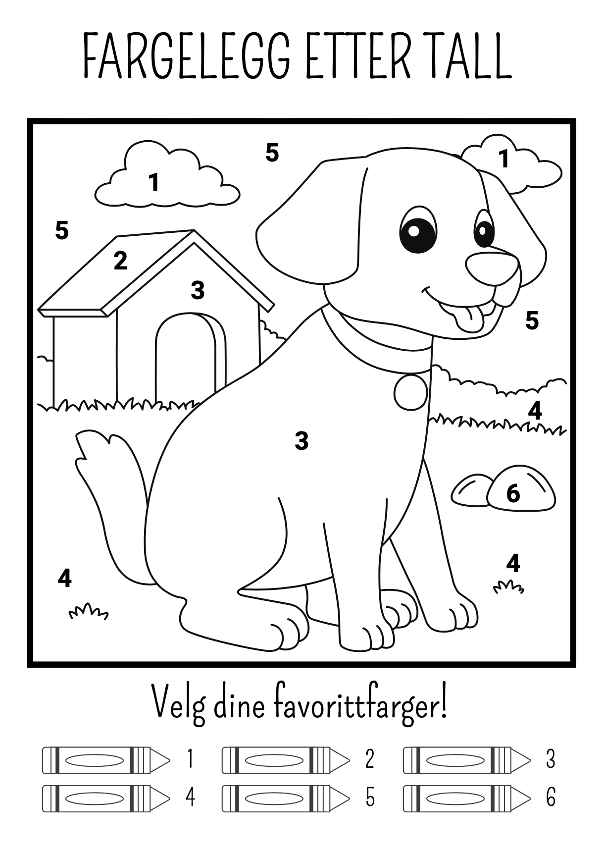 Fargelegg Etter Tall 6 Oppgaver