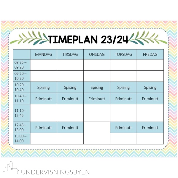 Redigerbare timeplaner - Bilde 2