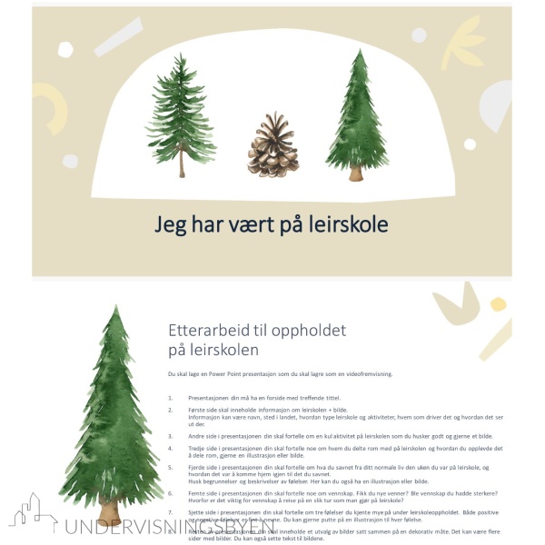 Etterarbeid til leirskole