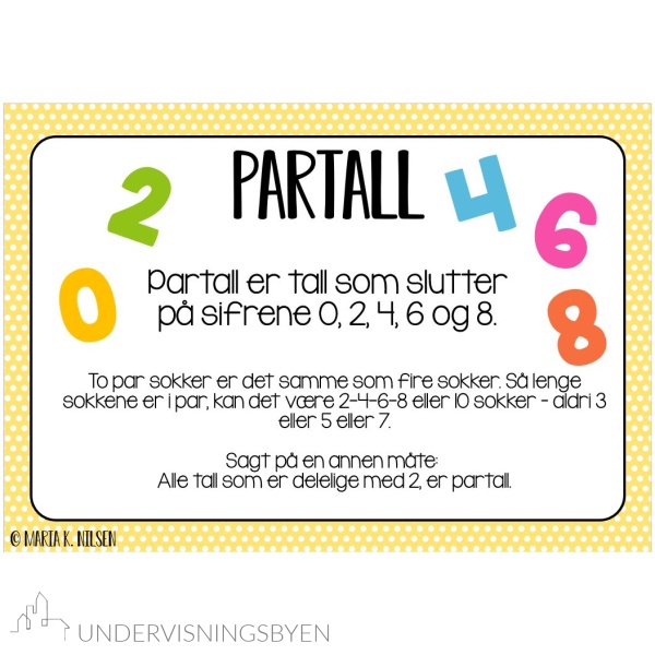 Partall, oddetall og primtall plakater
