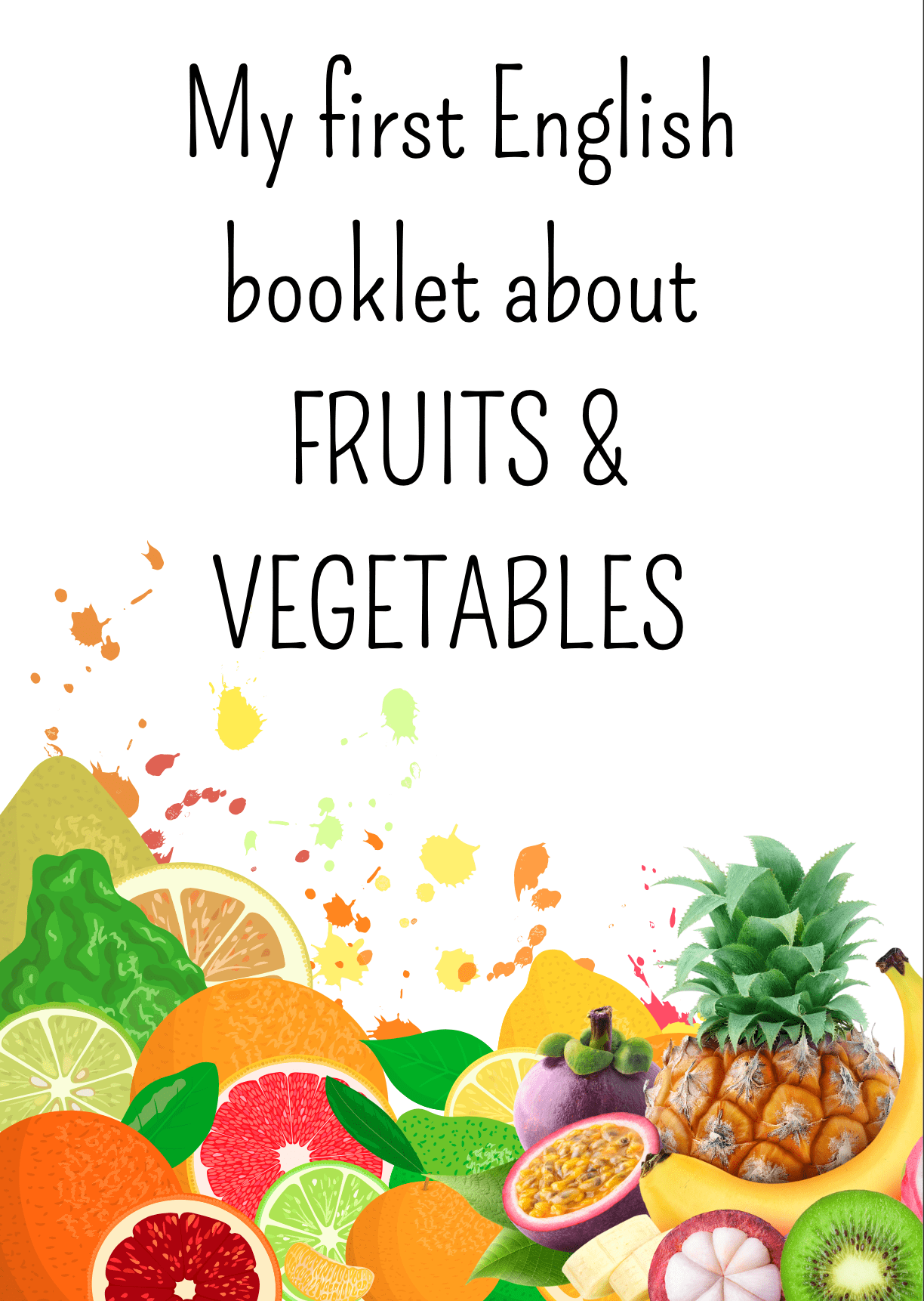 Engelsk hefte om frukt og grønnsaker / 16 sider