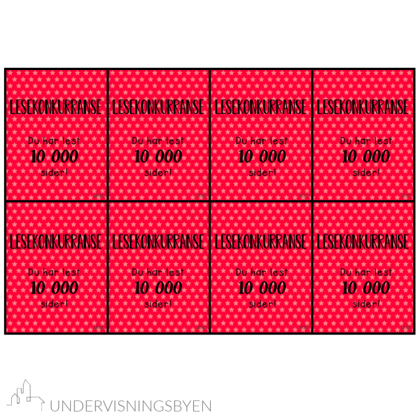 Medaljer / Motivasjonskort - Lesekonkurranse - Bilde 3