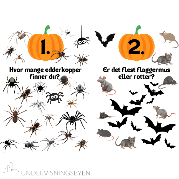 10 poster til halloween med mest matematikkoppgaver for småtrinnet / natursti - Bilde 3