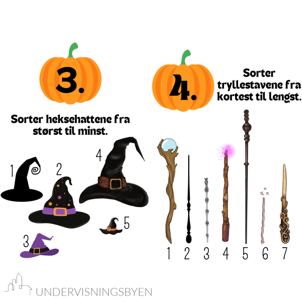 10 poster til halloween med mest matematikkoppgaver for småtrinnet / natursti - Bilde 4