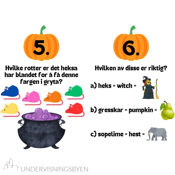 10 poster til halloween med mest matematikkoppgaver for småtrinnet / natursti - Bilde 5