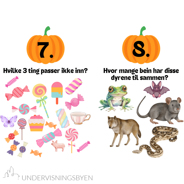 10 poster til halloween med mest matematikkoppgaver for småtrinnet / natursti - Bilde 6