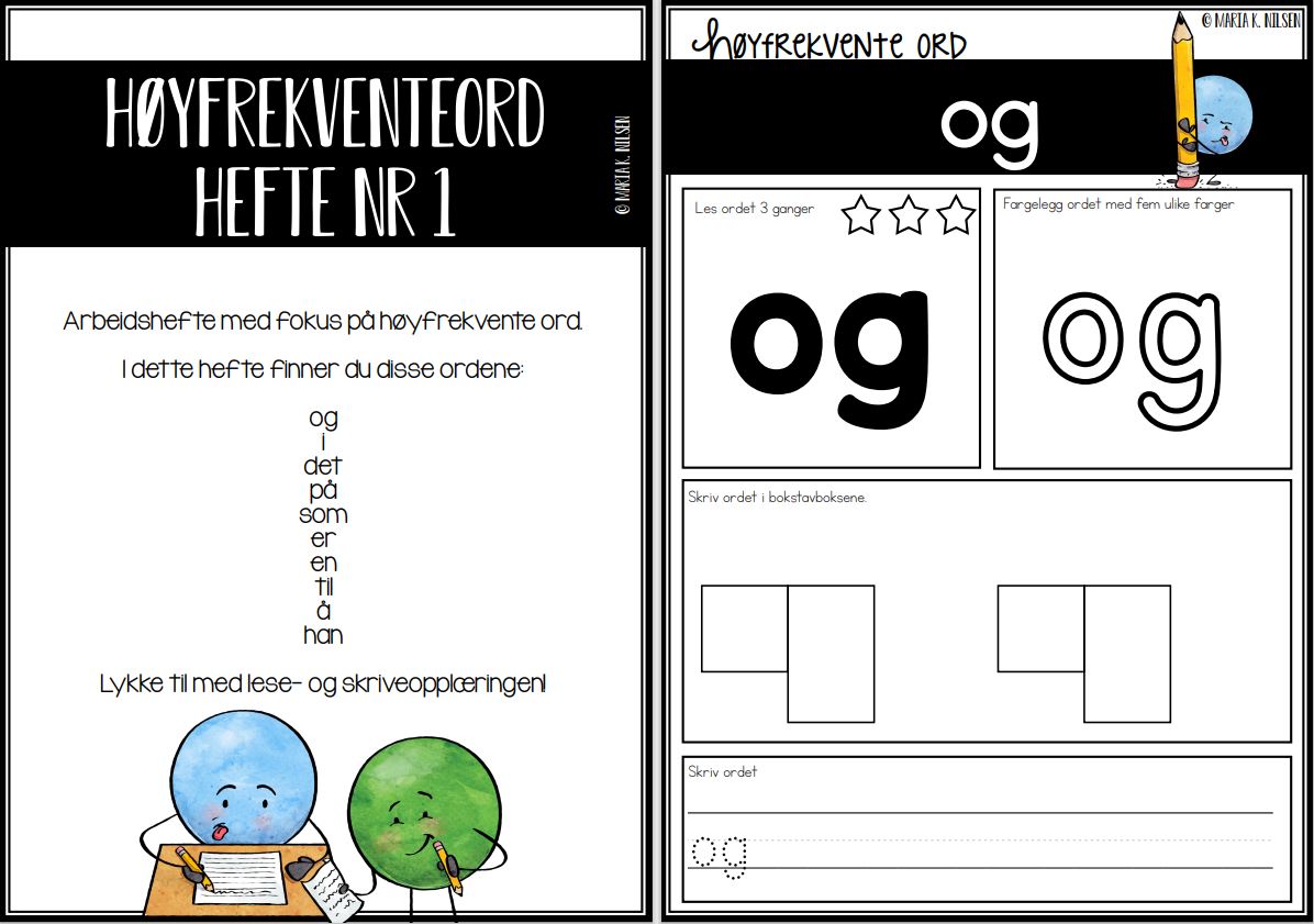 SAMLEPAKKE Høyfrekvente ord – 1-50