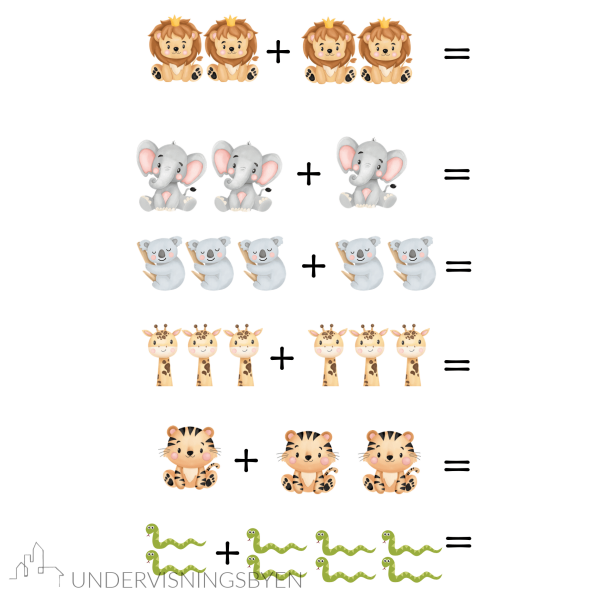 10 arbeidsark i matematikk / telleark / regneark - Bilde 4
