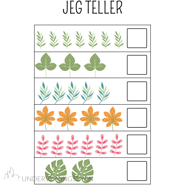10 arbeidsark i matematikk / telleark / regneark - Bilde 3