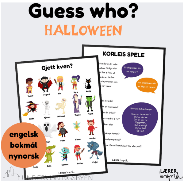 Gjett hvem Halloween ENG+BM+NN