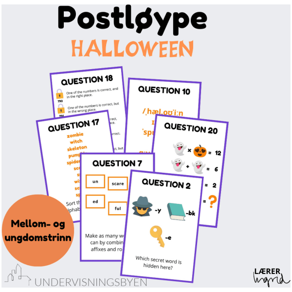 Postløype Halloween 20 spørsmål (ENG)