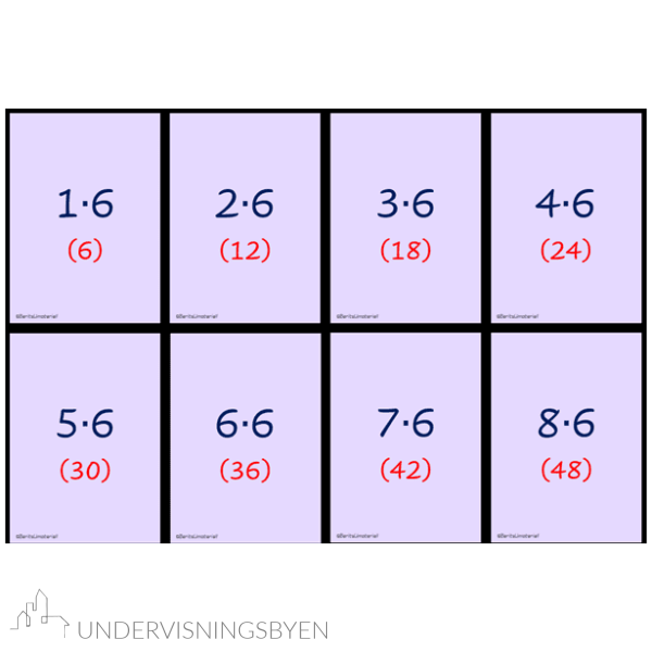 Multiplikasjonskort, 2- til 9-gangen - Bilde 2