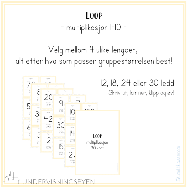 Loop - multiplikasjon 1-10 - 4 ulike lengder - Bilde 2