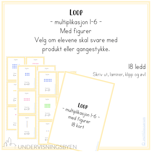 Loop - multiplikasjon 1-6 med figurer - 18 ledd - Bilde 2