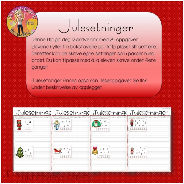 Julesetninger - skrive