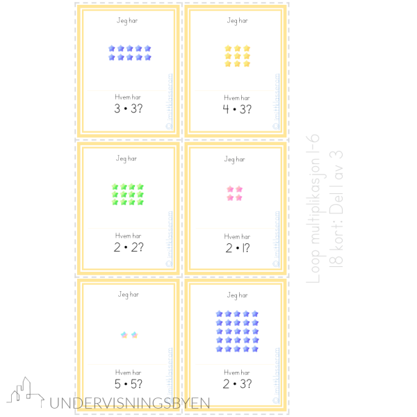 Loop - multiplikasjon 1-6 med figurer - 18 ledd - Bilde 3