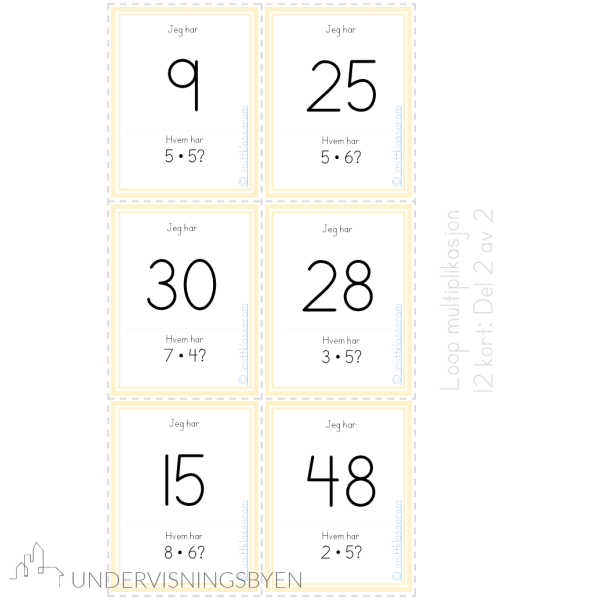 Loop - multiplikasjon 1-10 - 4 ulike lengder - Bilde 3