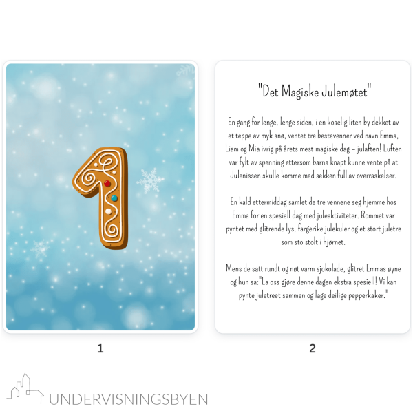 Julefortelling i 4 deler på norsk og engelsk / leselekse i desember? mellomtrinnet!