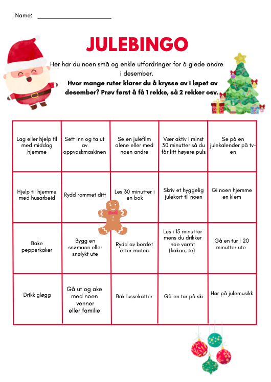 Julebingo – hjemmelekser desember