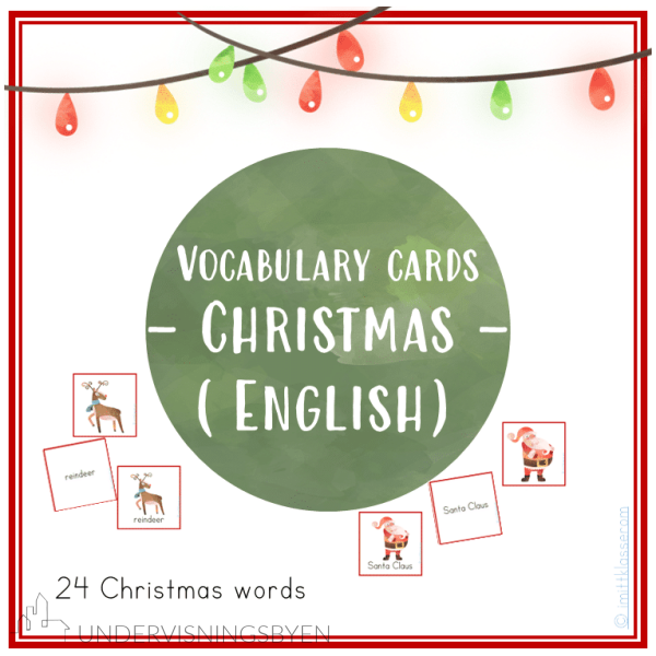 Vocabulary cards - Christmas - English | Undervisningsbyen.no