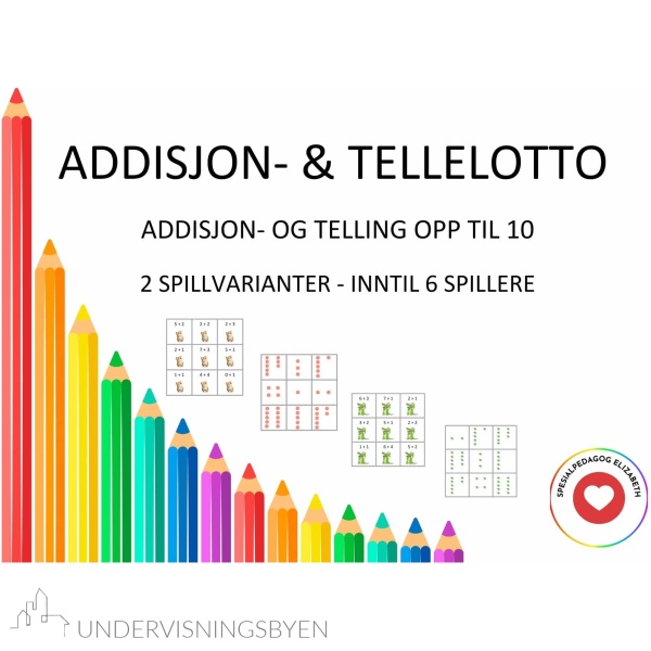 Addisjon- og tellelotto, addisjon og telling opp til 10