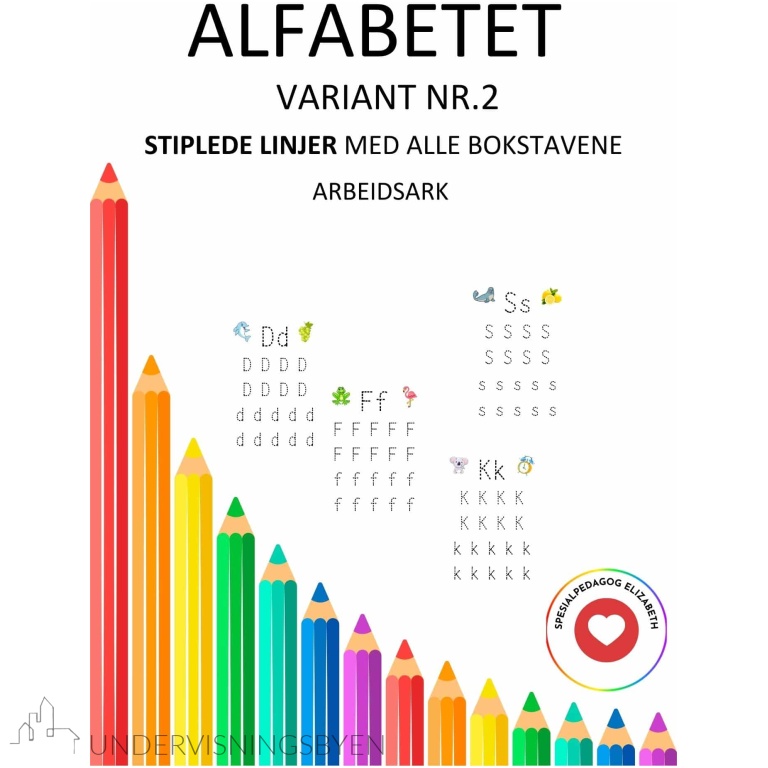 Alfabetet med stiplede linjer | Undervisningsbyen.no