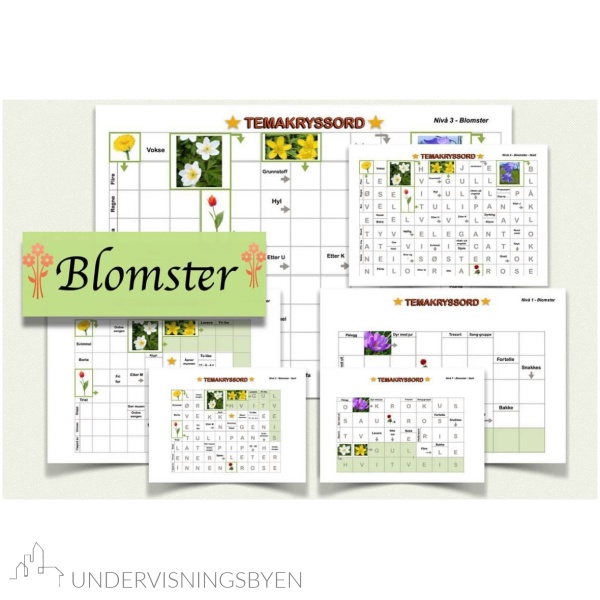 Temakryssord - Blomster
