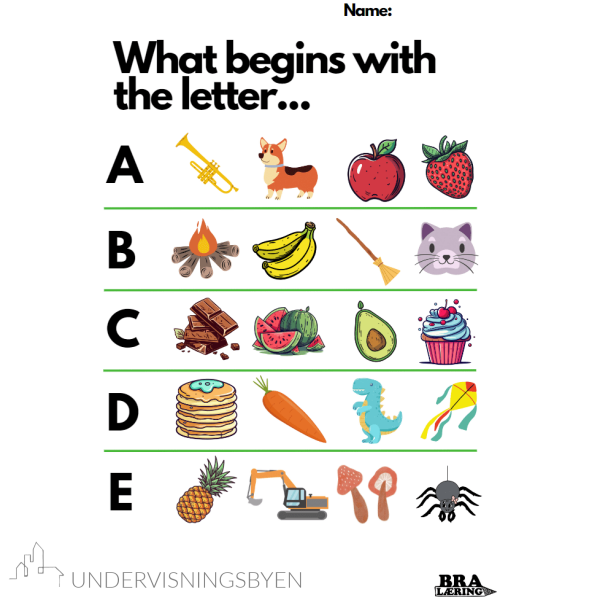 What begins with the letter... A-Z
