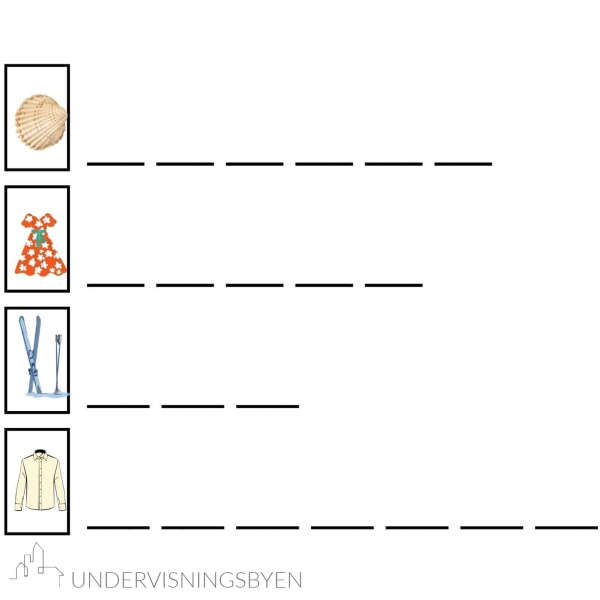 40 ord med sj-lyden og kj-lyden - arbeidsark/rettskriving/ begrepstrening - Bilde 2