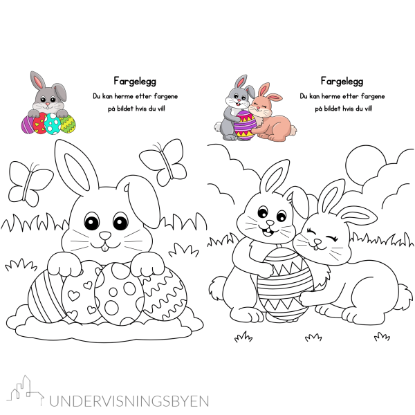 9 fargeleggingsark med påsketema - Bilde 3