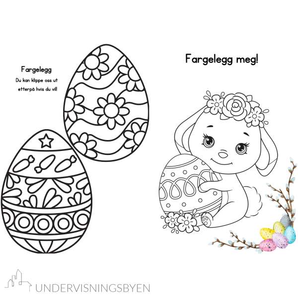 9 fargeleggingsark med påsketema - Bilde 5
